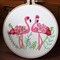 Flamingo Embroidery Kit for Beginners with Pattern Floral Stamped Full Range of Embroidery Starter Kit for Adults Cross Stitch Kit with Embroidery Cloth, Hoops, Color Thread and Tools,Set of 2